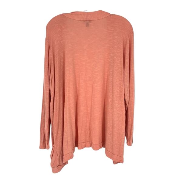 Torrid Plus Size Coral Long Sleeve Open Front Cardigan Lightweight Size 2 Pocket - Picture 5 of 7